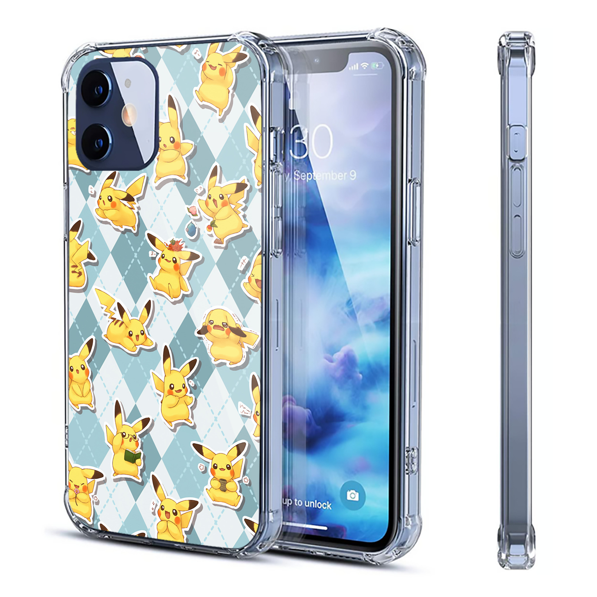 （画像用） ポケットモンスター Pokémon 【iPhone 12シリーズ対応】透明スマホケース（クリアソフトケース）